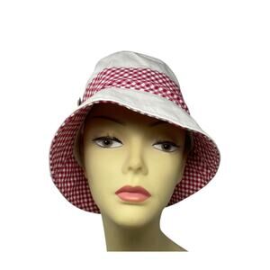 Coca-Cola Bucket Hat White With Red Check Band New With Tags Officially Licensed